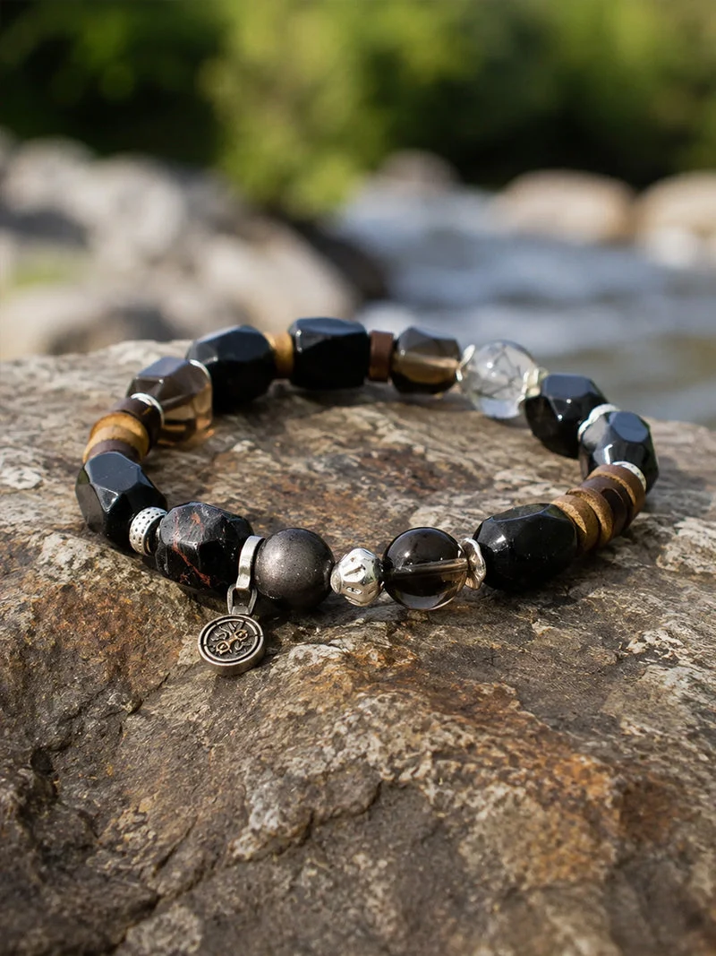 Sacred Protection Black Tourmaline Vajra Bracelet