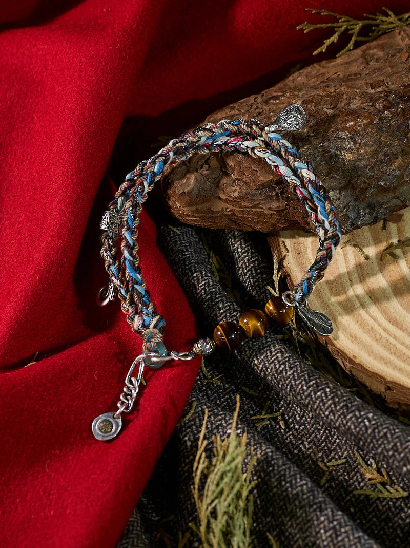 Handcrafted Sterling Silver Tiger Eye Stone Bracelet