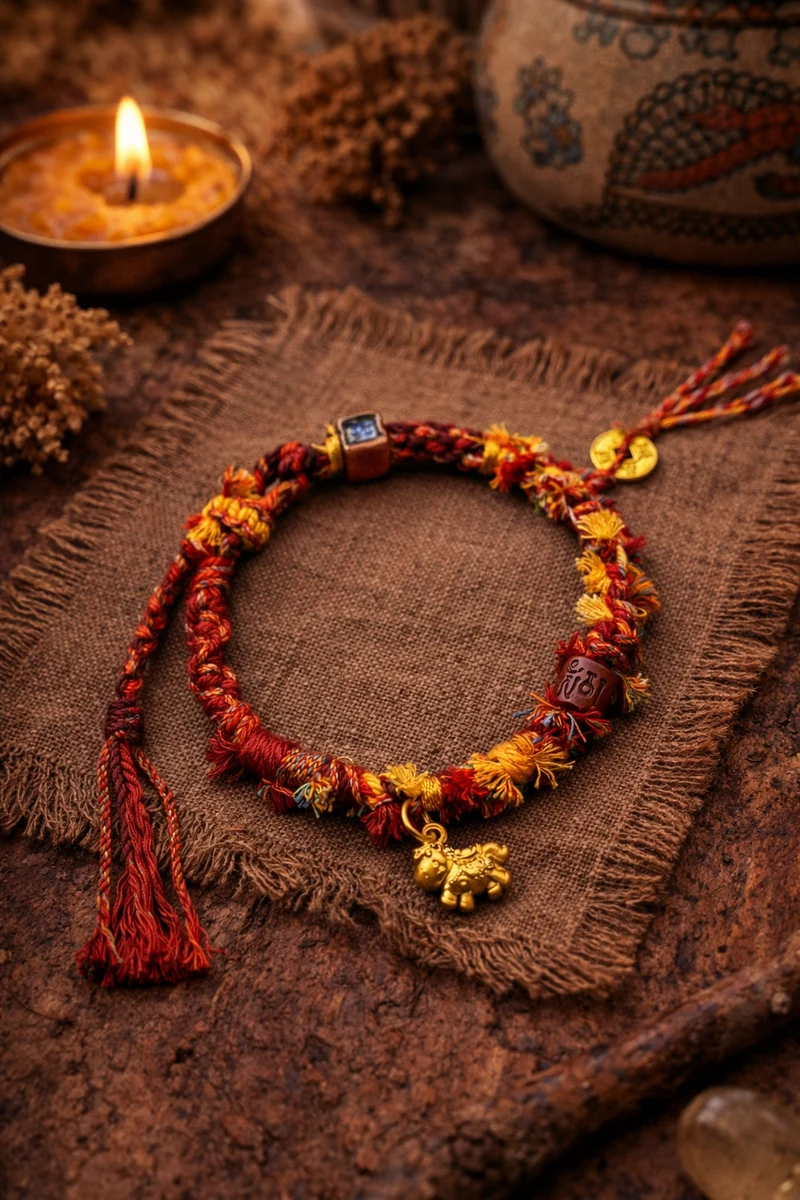Fortune & Blessing Handwoven Tibetan Five-Color Cord Bracelet