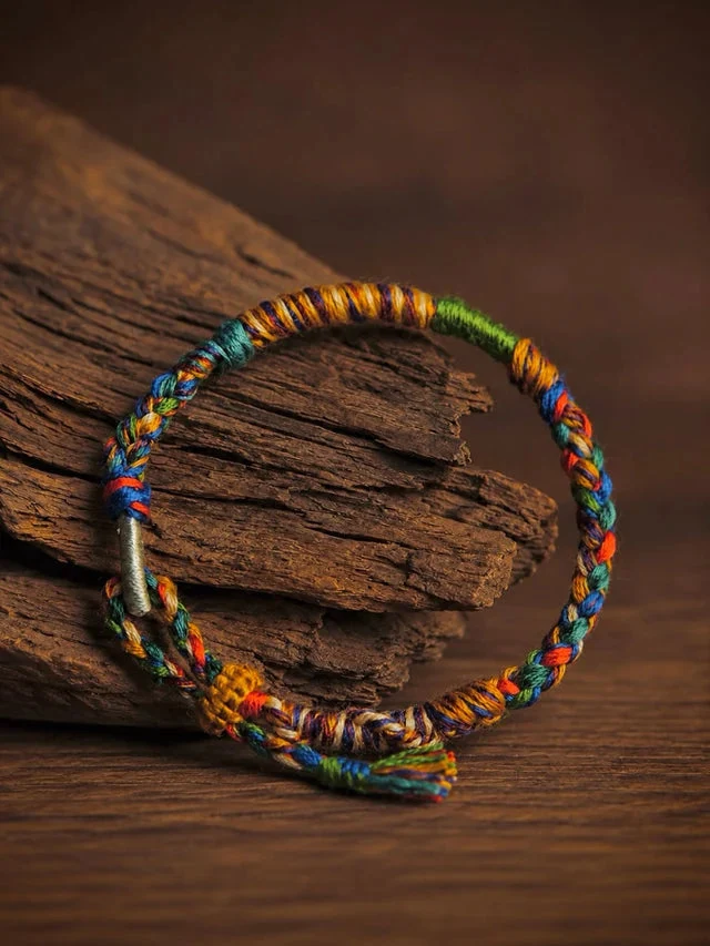 Good Fortune Harmony Five Sacred Colors Tibetan Cotton Rope Bracelet