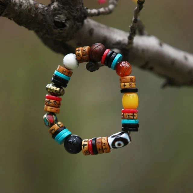 Protective Energy Dzi Tibetan Treasures Bracelet