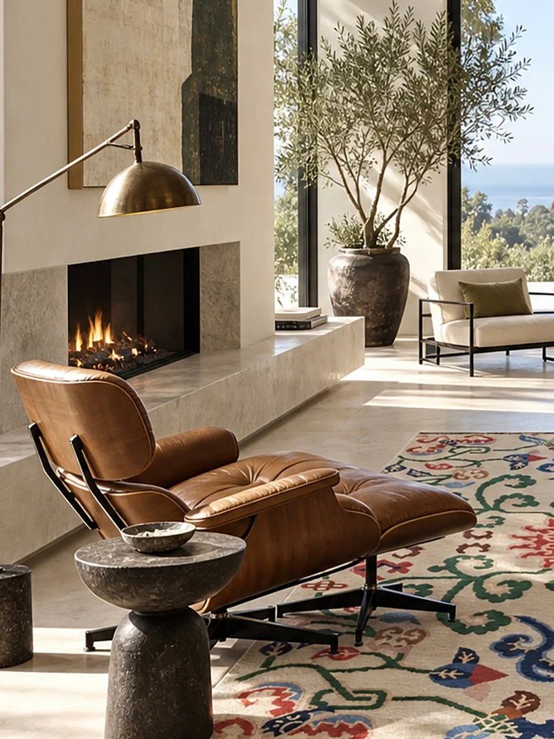 Longevity Interlocking Lotus Tibetan Wool Rug