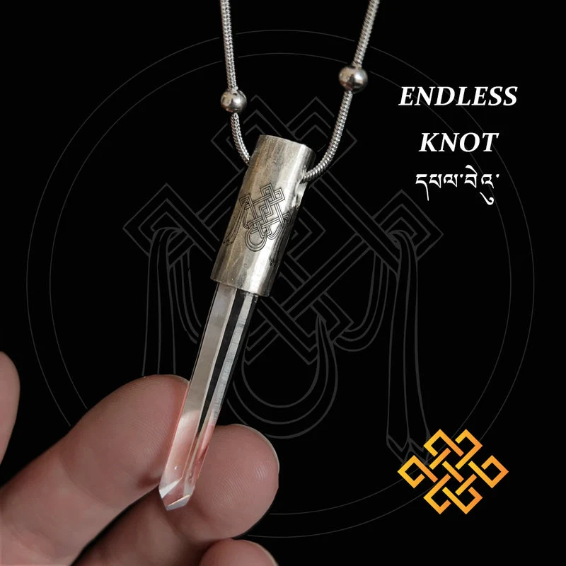 Blessing Eight Auspicious Symbols Crystal Necklace