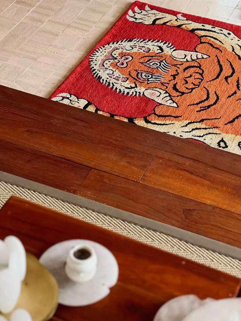 Classic Tiger Stripe Heritage Tibetan Wool Rug