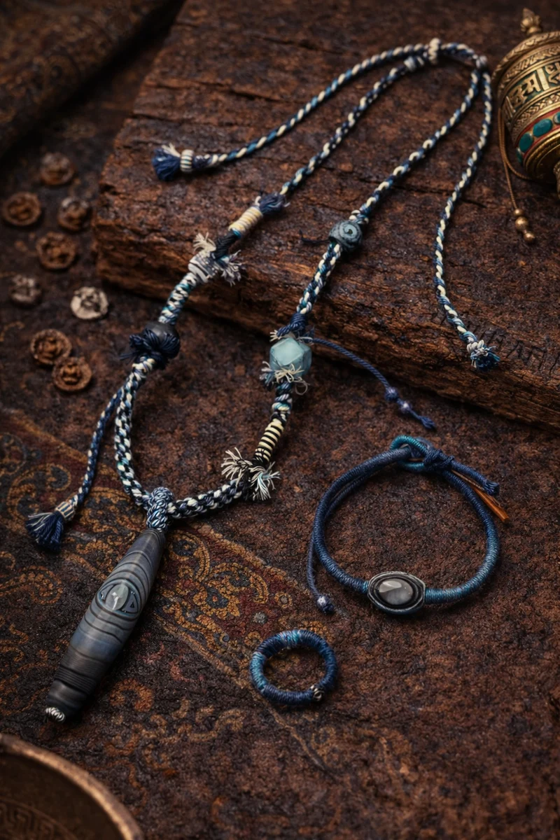 Peace & Harmony Celestial Calm Handwoven Five-Color Agate Jewelry