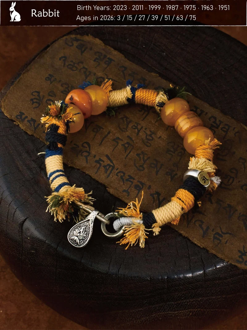 Rabbit Zodiac Guardian Tibetan Handwoven Bracelet