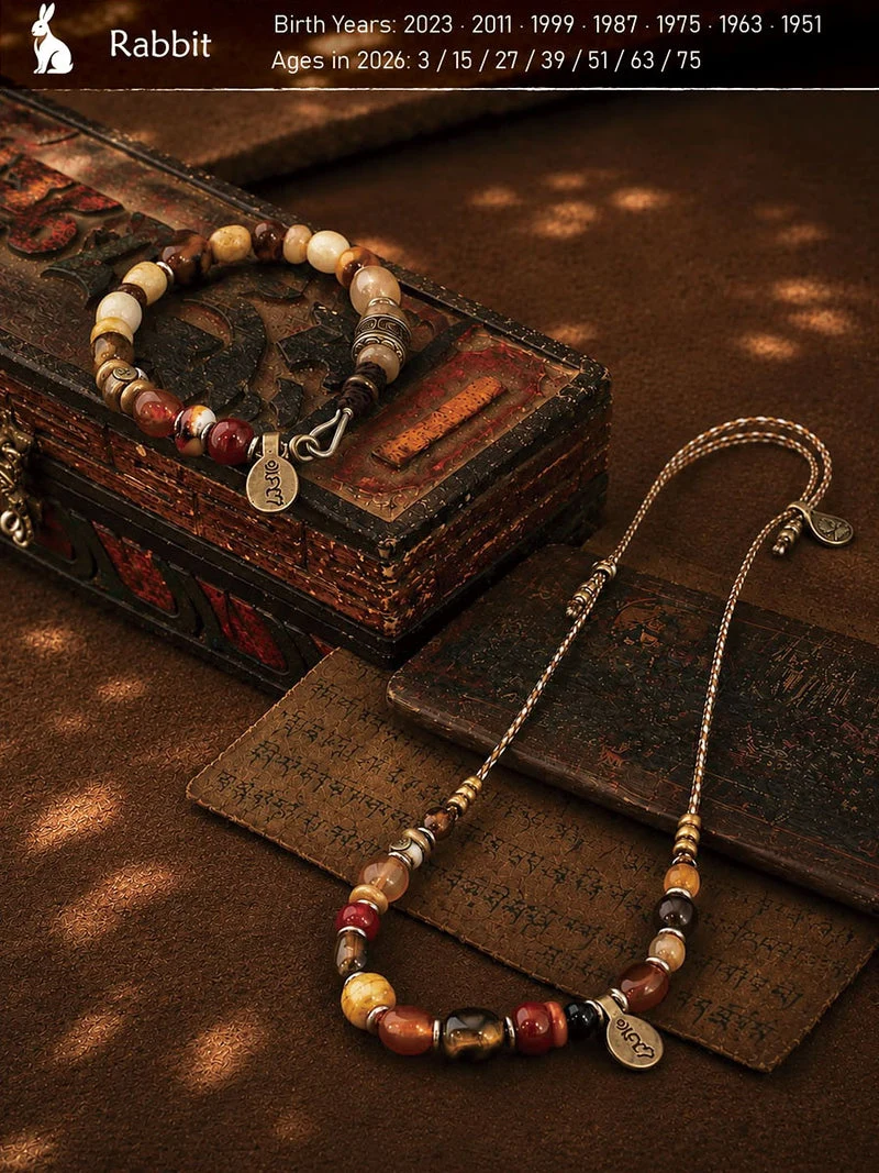 Rabbit Zodiac Guardian Tibetan Handmade Bracelet & Necklace