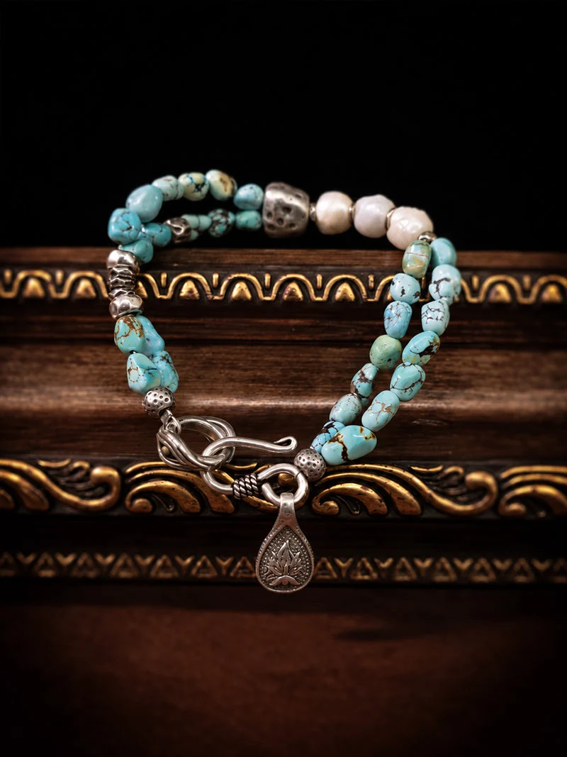 Balance Wisdom Turquoise Bracelet Citoline & Sterling Silver
