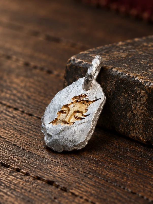 Wisdom Reflection Cundi Bodhisattva Gold-Plated Sterling Silver Pendant