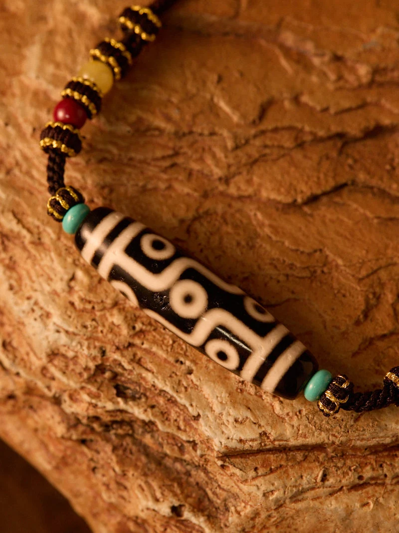 Nine-Eye Dzi Wish Fulfillment Tibetan Necklace