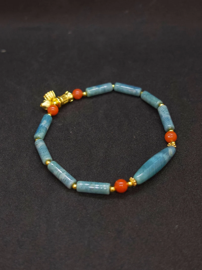 Agatized Coral Serenity Bell Bracelet