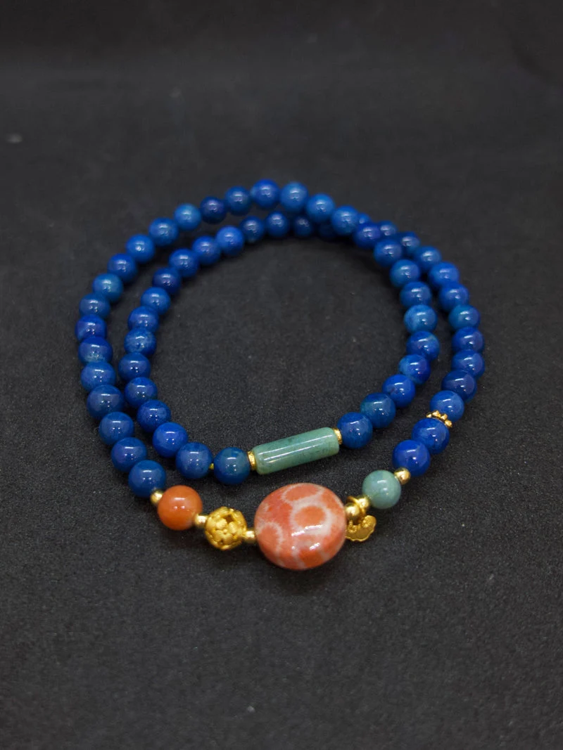 Agatized Coral Dual-Layer Energy Bracelet