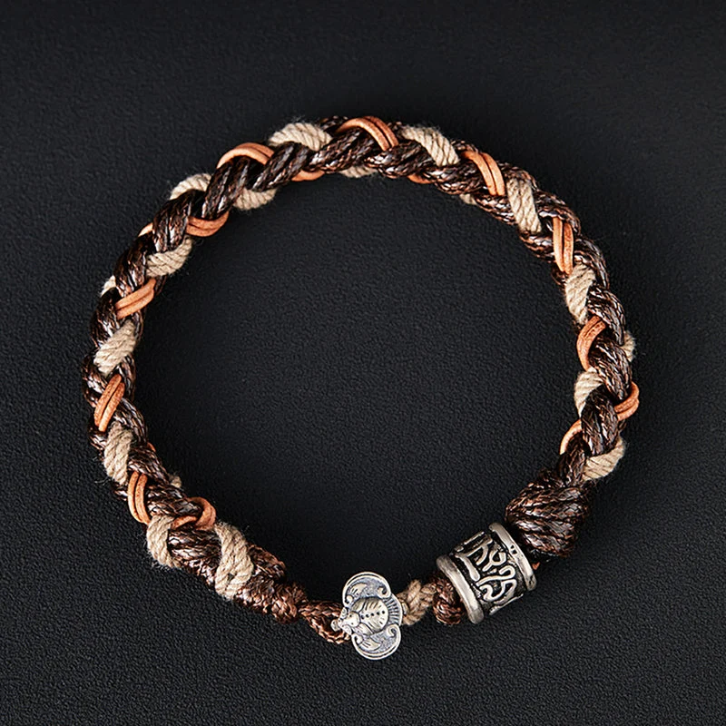 Prosperity Fortune Weave Handwoven Sterling Silver Bracelet
