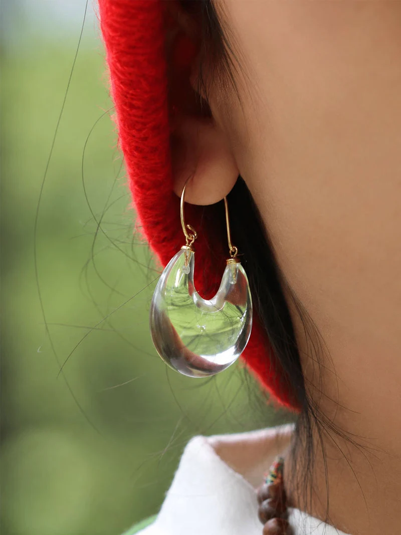 Purity Clear Quartz Silver Drop Earrings