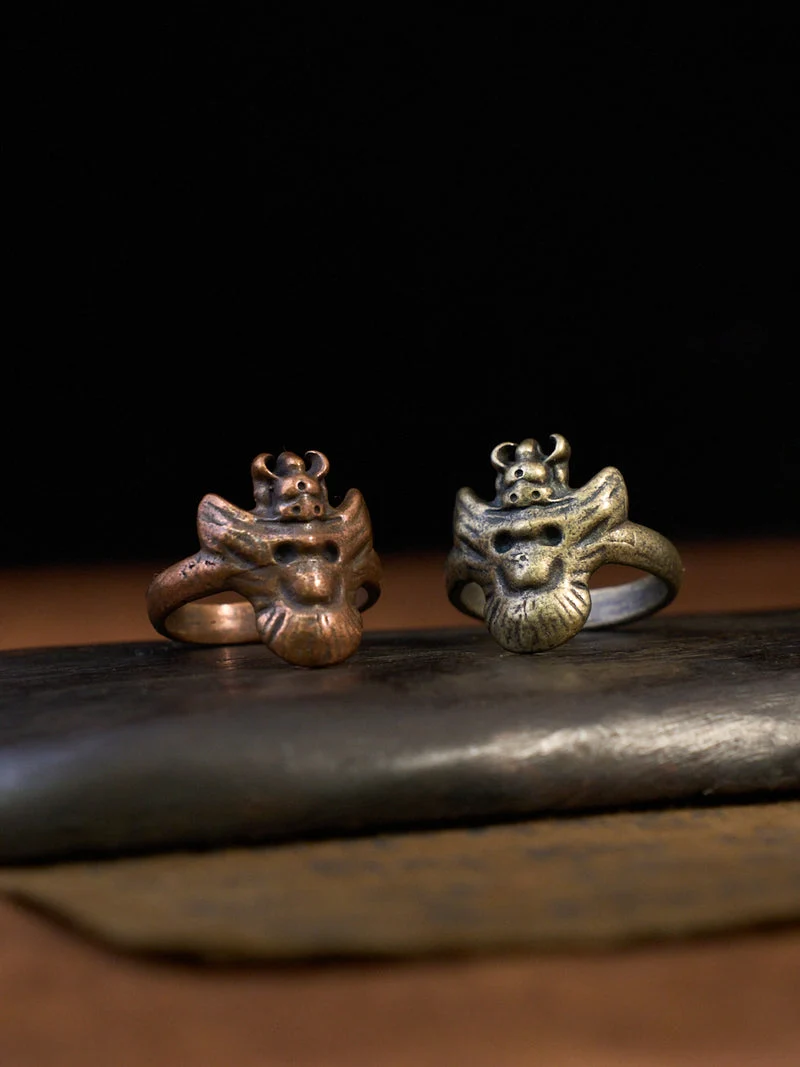 Protection Ancient Khyung Horned Guardian Thokcha Ring