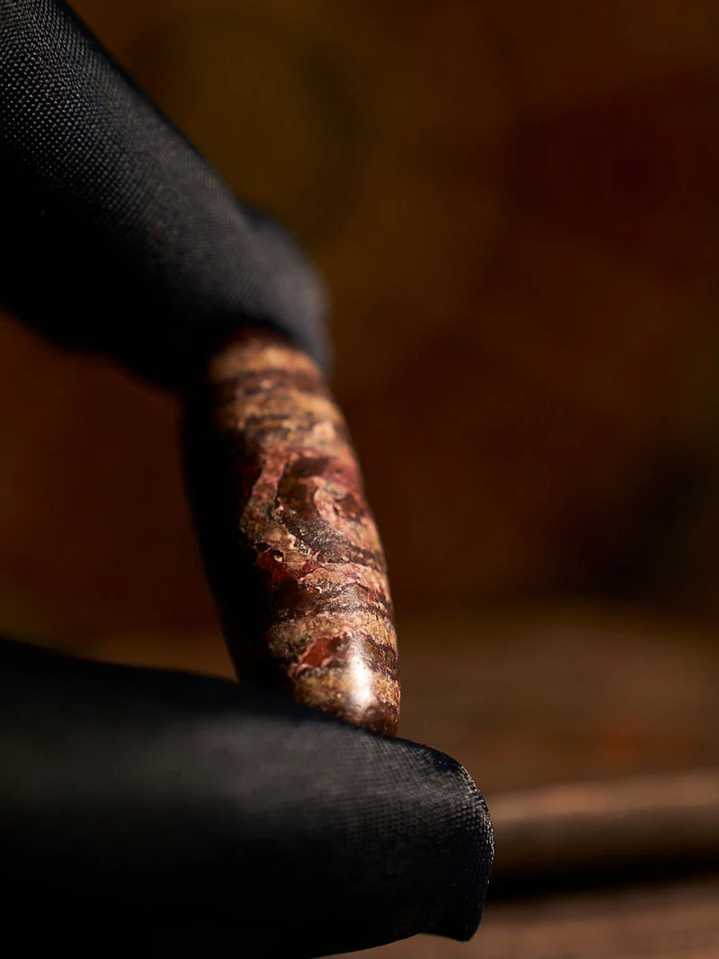 Tibetan Zhangzhung Era Three-Eyed Treasure Canopy Agate Dzi Bead