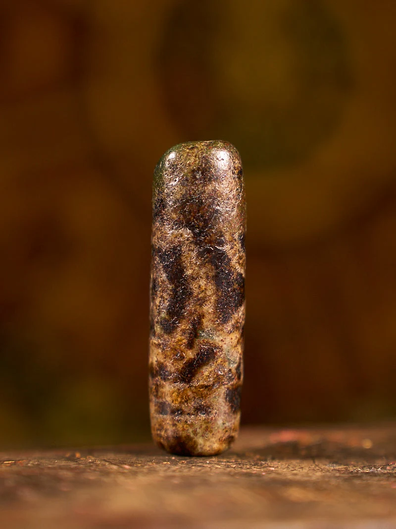 Tibetan Zhangzhung Era Sacred Sentinel Three-Eyed Agate Dzi Bead