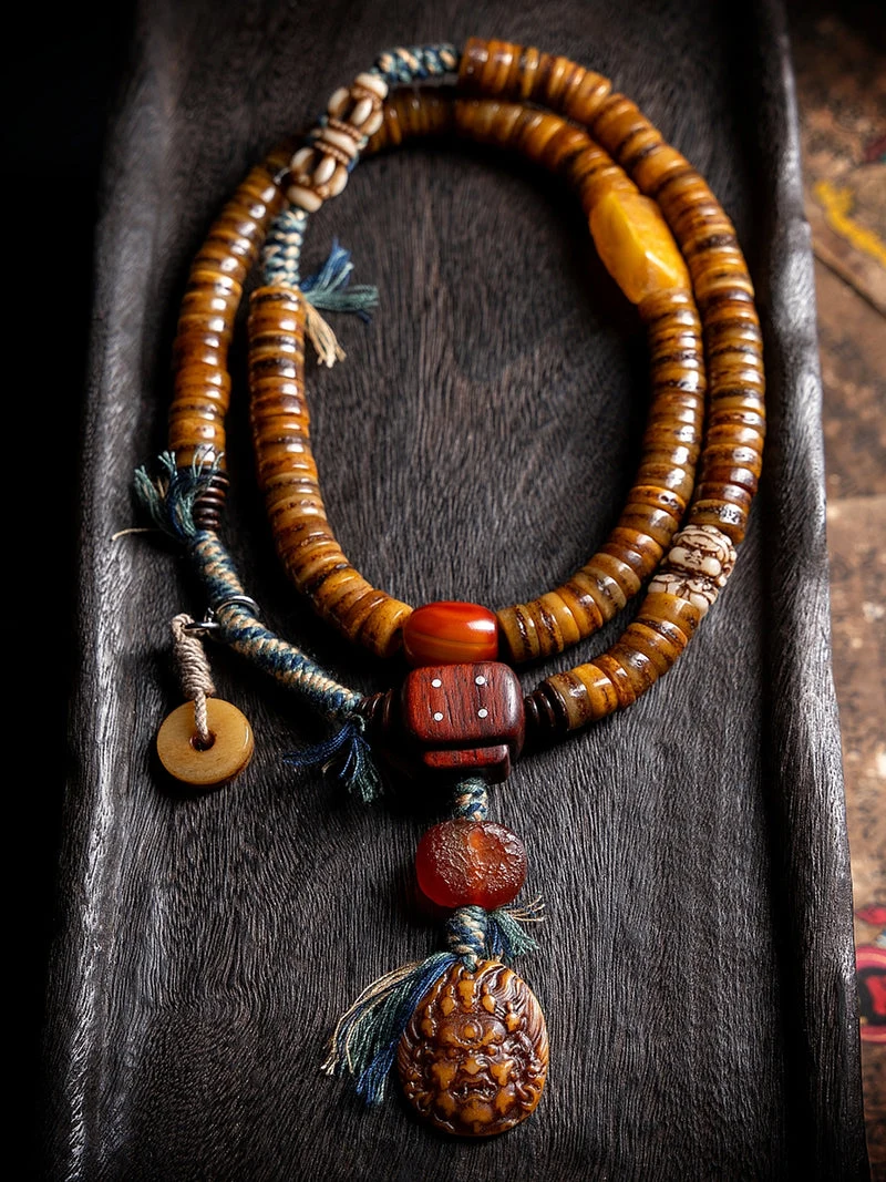 Sacred Yak Bone Mala Blessing Energy Bracelet
