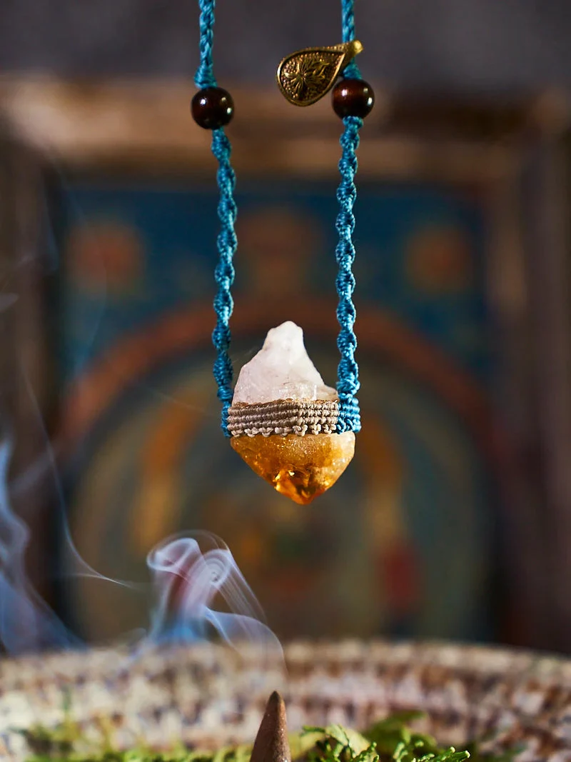 Citrine Solar Blessing Crystal Pendant